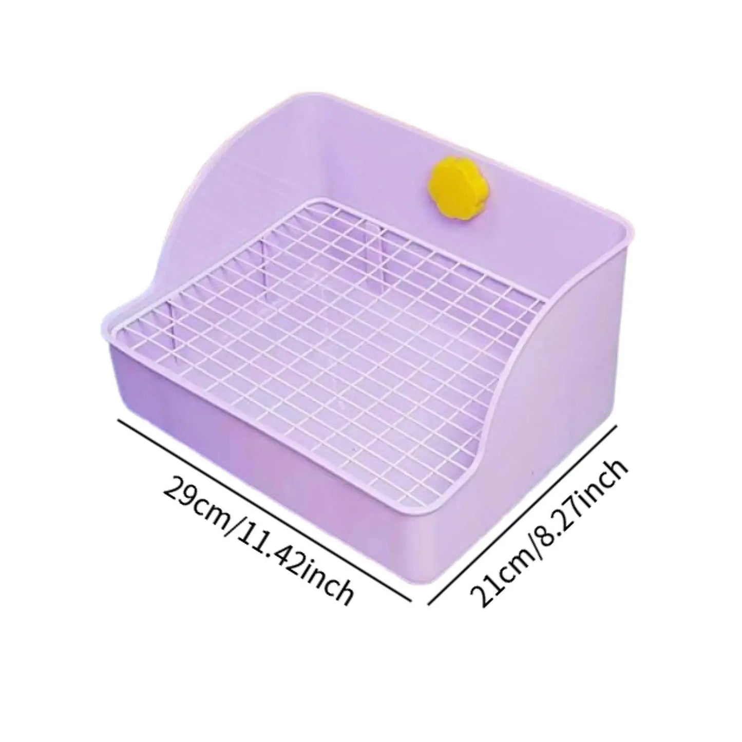 Bunny Litter Pan Pet Pan Rabbits Corner Litter Bedding Cage Toilet with Grate for Bunny Rats Small Animals Hamster Chinchillas