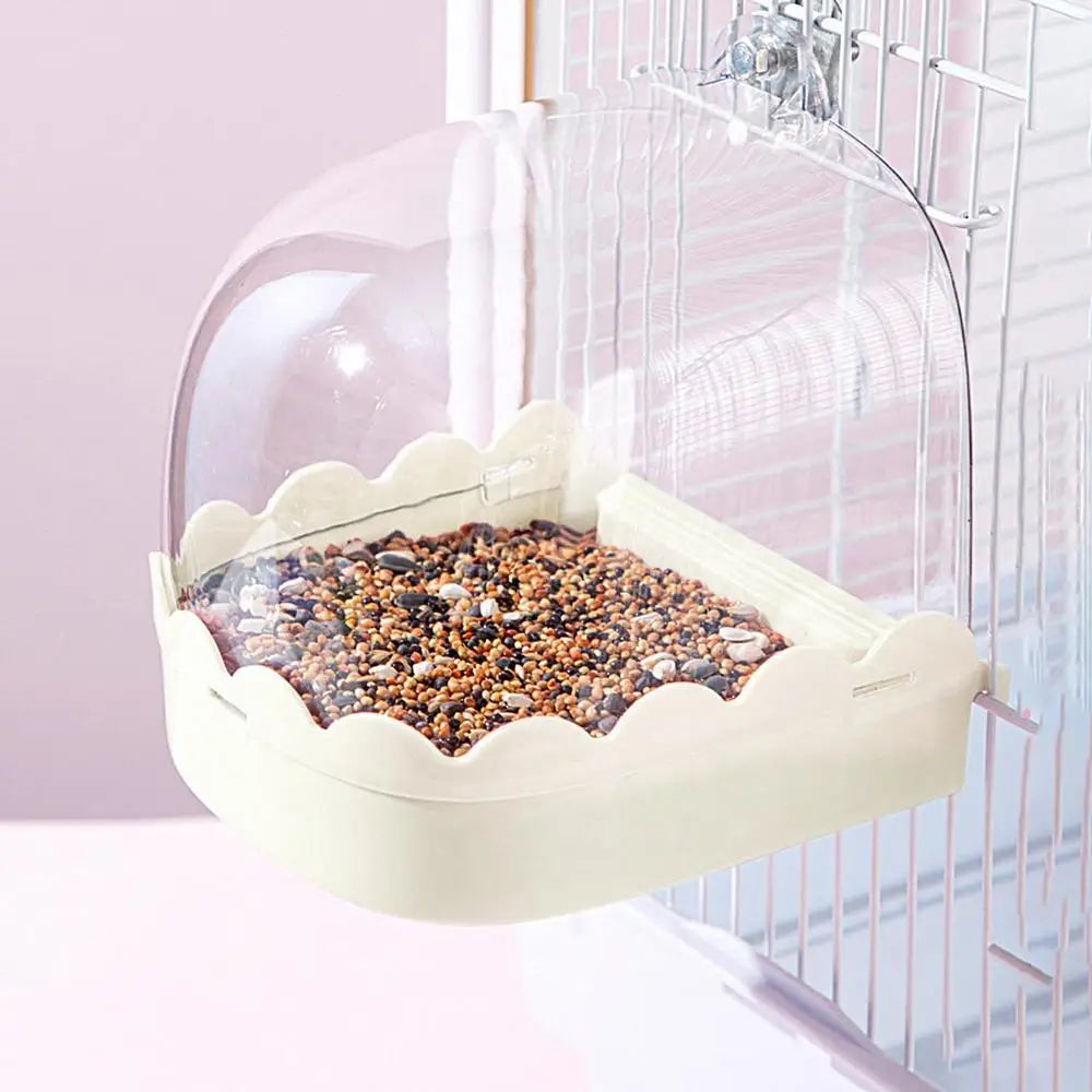 Cockatiel Bird Bath Bird Bath Bowl Multifunction Cleaning Pet Bird Cage Accessories Clear Bathtub For Birds Pet Hanging Feeder