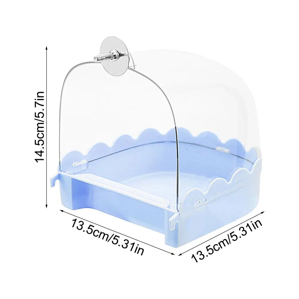 Cockatiel Bird Bath Bird Bath Bowl Multifunction Cleaning Pet Bird Cage Accessories Clear Bathtub For Birds Pet Hanging Feeder