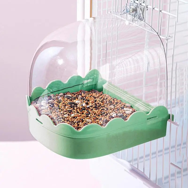 Cockatiel Bird Bath Bird Bath Bowl Multifunction Cleaning Pet Bird Cage Accessories Clear Bathtub For Birds Pet Hanging Feeder