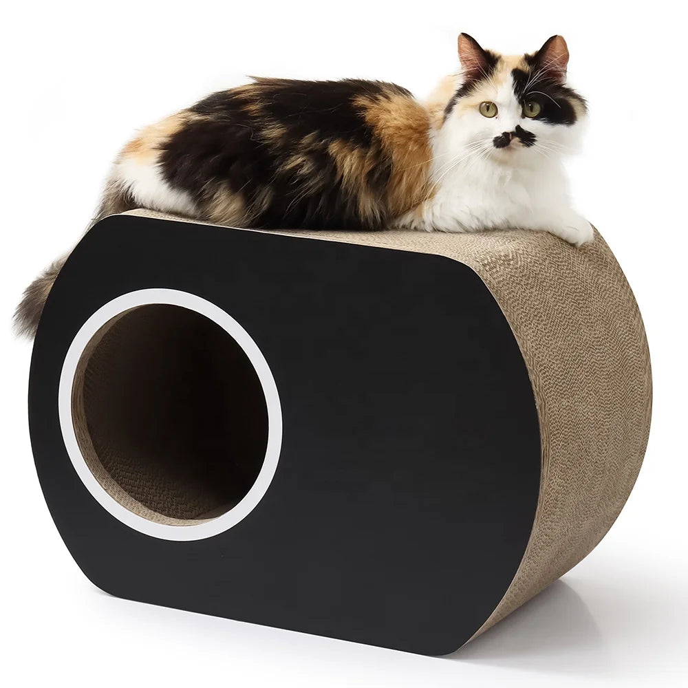 High quality cat toys pet cat house cave corrugated cat scratcher house