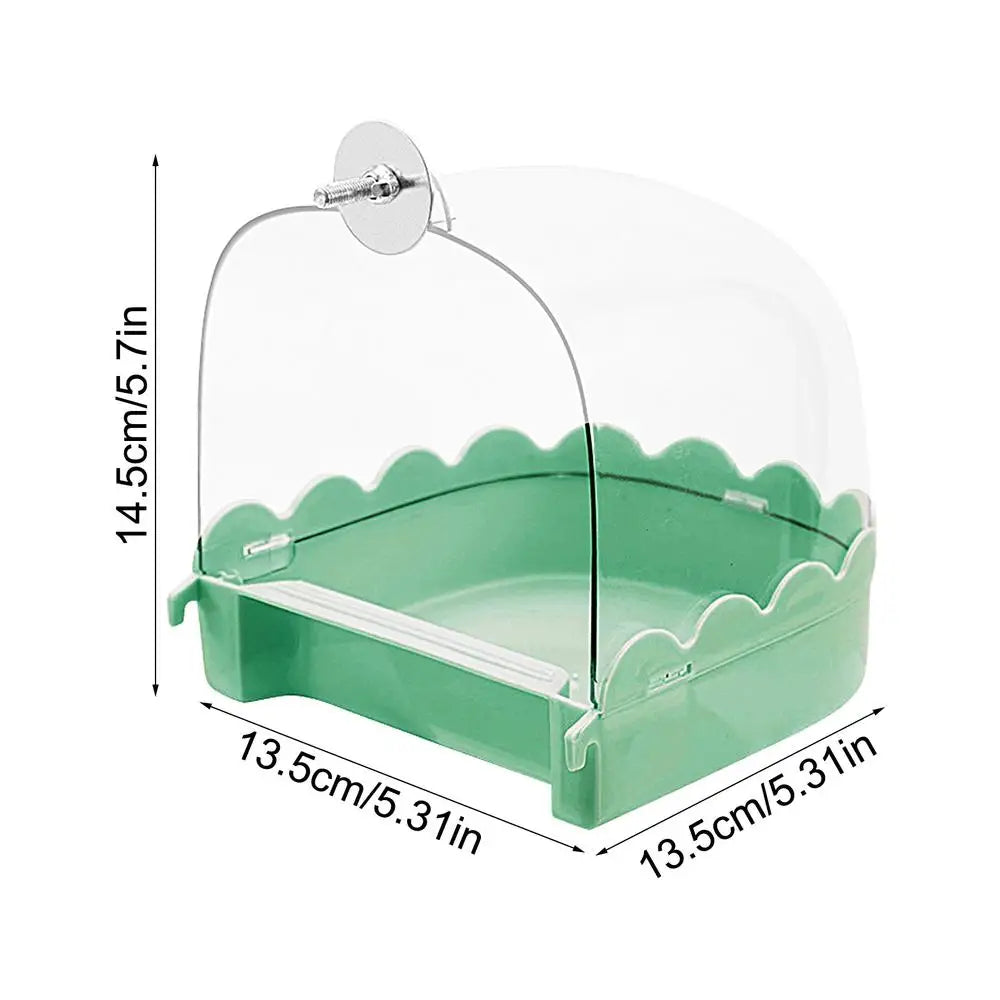Cockatiel Bird Bath Bird Bath Bowl Multifunction Cleaning Pet Bird Cage Accessories Clear Bathtub For Birds Pet Hanging Feeder