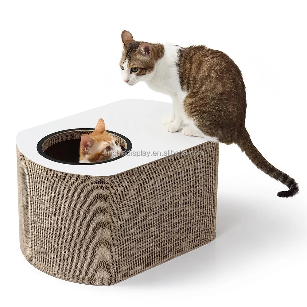 High quality cat toys pet cat house cave corrugated cat scratcher house
