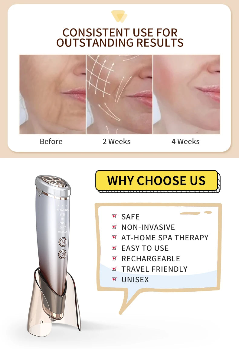 RF Beauty Device Rechargeable High Radio Frequency for Facial Skin Care Beauty Face Lifting Face Massager Face Beauty Device