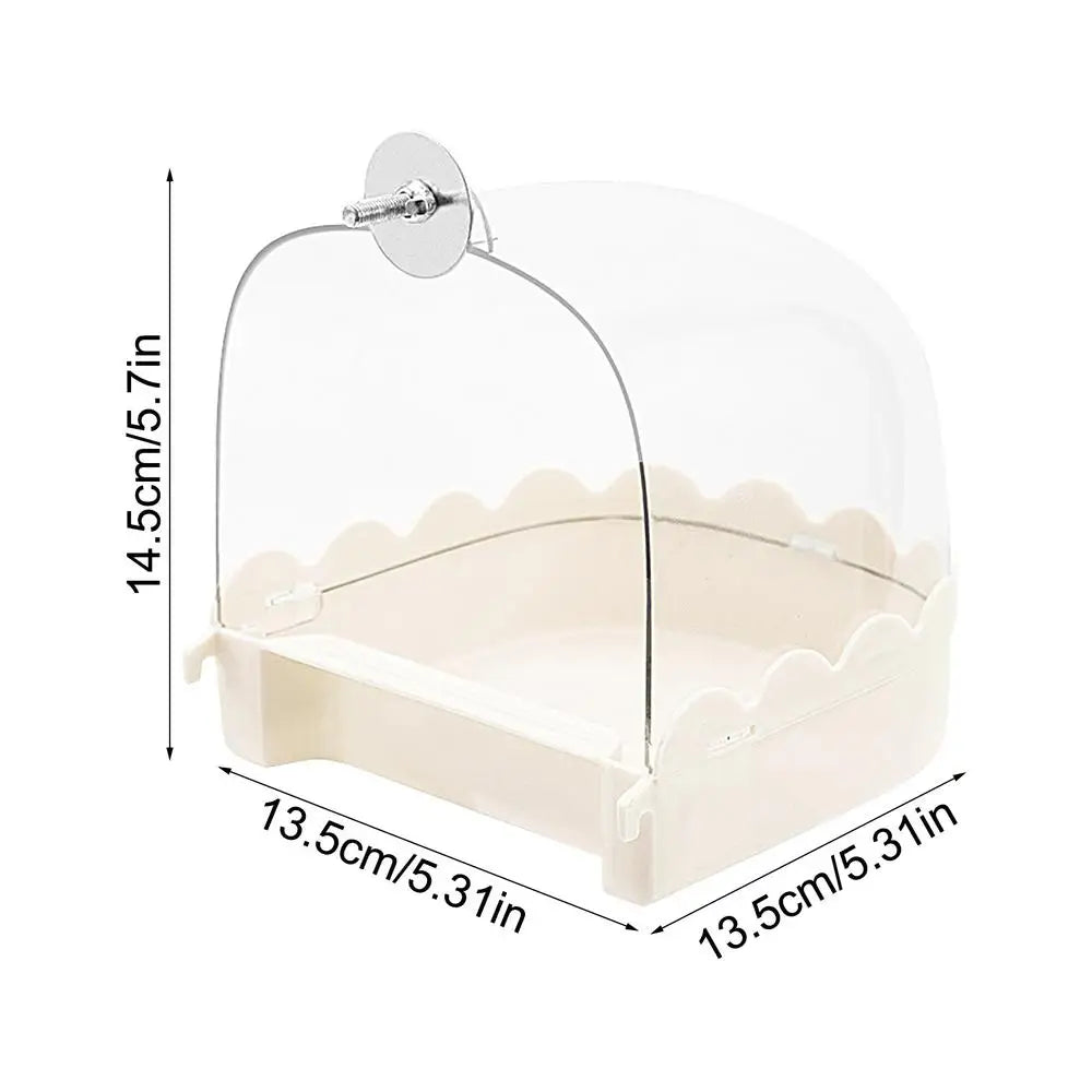 Cockatiel Bird Bath Bird Bath Bowl Multifunction Cleaning Pet Bird Cage Accessories Clear Bathtub For Birds Pet Hanging Feeder