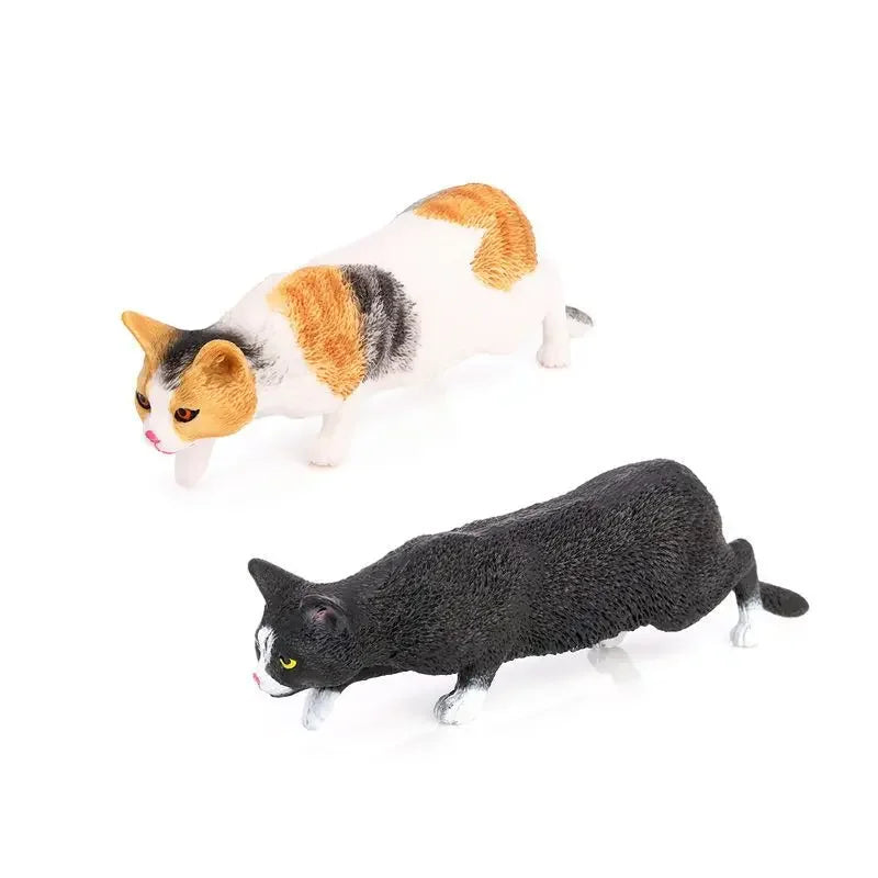 Children's cognitive simulation cat model Chinese pastoral ornament three-color flower cat cute pet animal toy