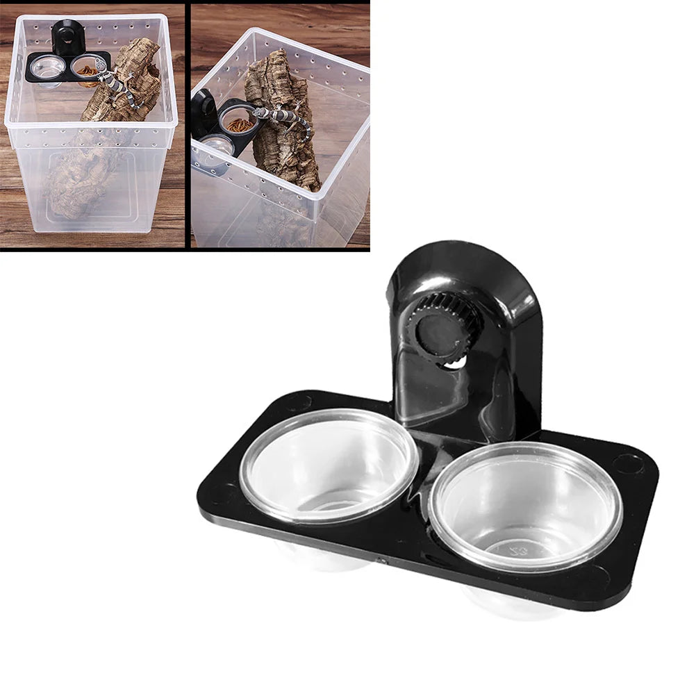 Magnetic Gecko Ledge Pet Supplies Turtle Reptile Terrariums Animal Feeder Food Glass Bowl Spider to