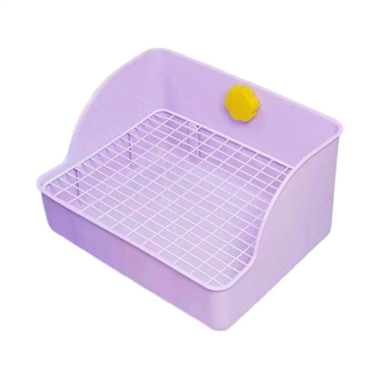 Bunny Litter Pan Pet Pan Rabbits Corner Litter Bedding Cage Toilet with Grate for Bunny Rats Small Animals Hamster Chinchillas