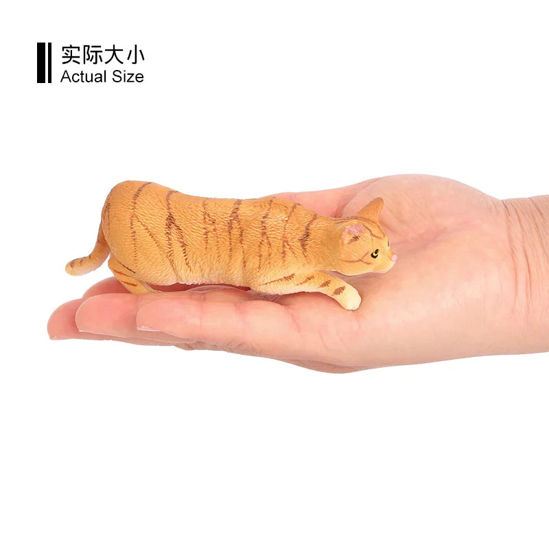 Children's cognitive simulation cat model Chinese pastoral ornament three-color flower cat cute pet animal toy