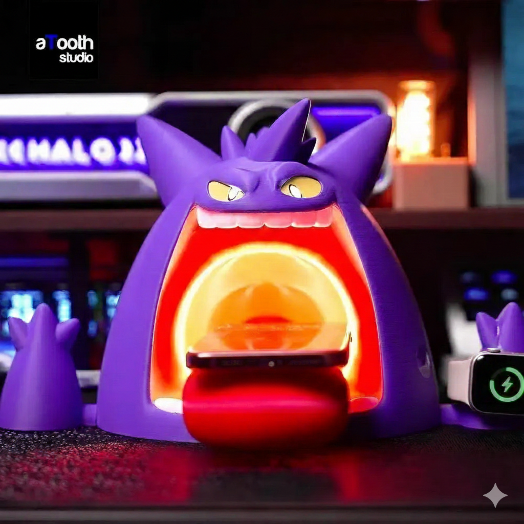 Pokémon Gengar 3-en-1 à recharge sans fil