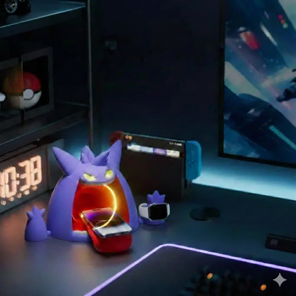 Pokémon Gengar 3-en-1 à recharge sans fil