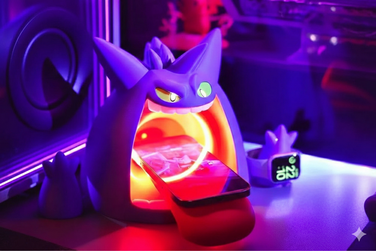 Pokémon Gengar 3-en-1 à recharge sans fil