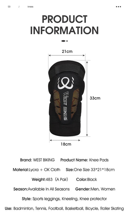 WEST BIKING Cycling Knee Pads Compression Knee Support Sleeve Outdoor Sports Protector Bicycle Basketball Run Fitness Equipment