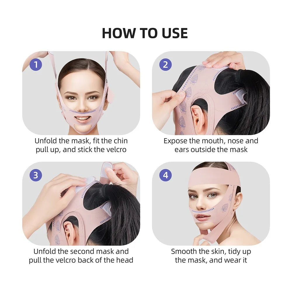 Reusable Face Slimming Bandage V Line Face Shaper Women Chin Cheek Lift Up Belt Facial Massage Strap Face Skin Care Beauty Tools
