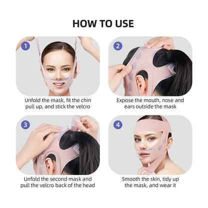 Reusable Face Slimming Bandage V Line Face Shaper Women Chin Cheek Lift Up Belt Facial Massage Strap Face Skin Care Beauty Tools