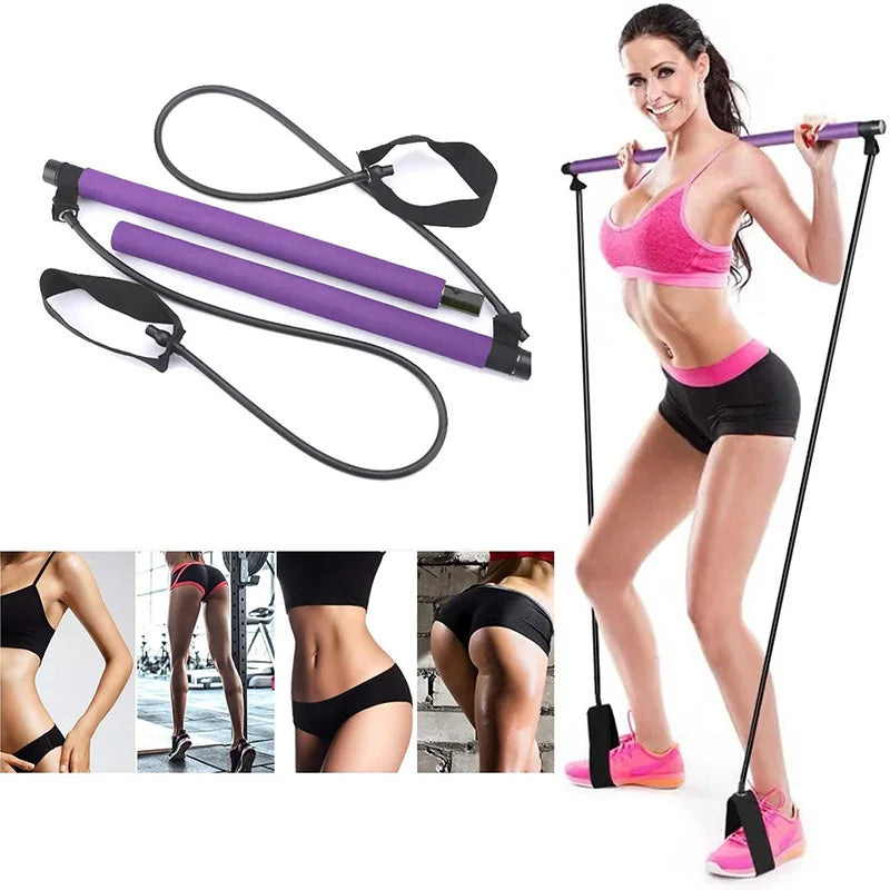 Pilates Bar Multifunctional Fitness Bar Female Pilates Equipment Home Training Hip Tension Rope Wholesale