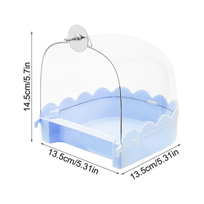 Cockatiel Bird Bath Bird Bath Bowl Multifunction Cleaning Pet Bird Cage Accessories Clear Bathtub For Birds Pet Hanging Feeder