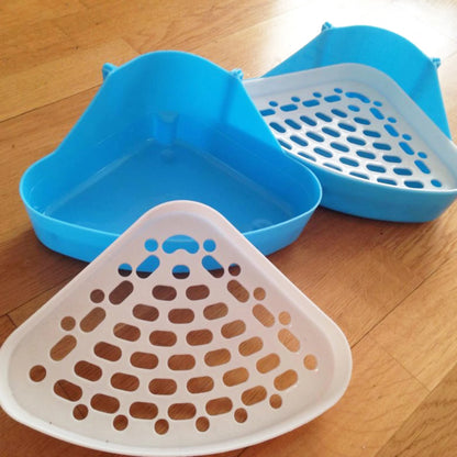 Bunny Litter Box Pet Toilet Triangle Potty Trainer Corner Litter Bedding Box For Rabbit Bunny Guinea Pig Ferrets Chinchilla