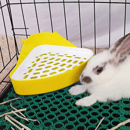 Bunny Litter Box Pet Toilet Triangle Potty Trainer Corner Litter Bedding Box For Rabbit Bunny Guinea Pig Ferrets Chinchilla