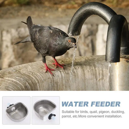 2Sets Rabbit Water Fountain Hamster Bunny Rabbit Cage Hanging Water Bowl Pet Cage Water Feeder Stainless Steel Feeding Bowls