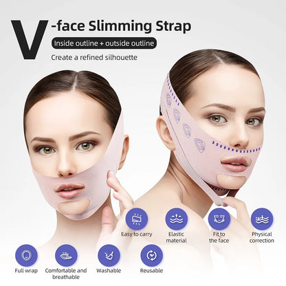 Reusable Face Slimming Bandage V Line Face Shaper Women Chin Cheek Lift Up Belt Facial Massage Strap Face Skin Care Beauty Tools