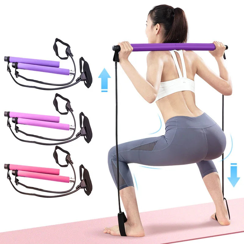 Pilates Bar Multifunctional Fitness Bar Female Pilates Equipment Home Training Hip Tension Rope Wholesale