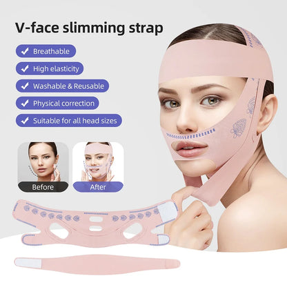 Reusable Face Slimming Bandage V Line Face Shaper Women Chin Cheek Lift Up Belt Facial Massage Strap Face Skin Care Beauty Tools