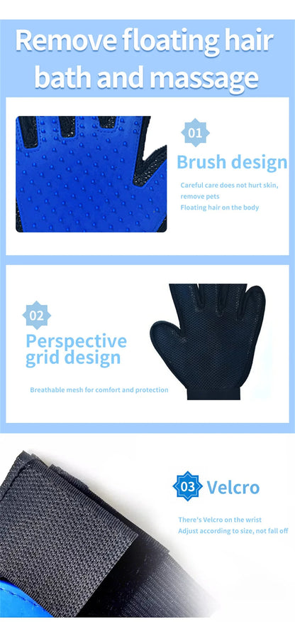 1pc Pet Cat and Dog Grooming Cleaning Brush Gloves, Depilatory Gloves, Animal Bathing, Dog Comb Effective Removal Back Massage