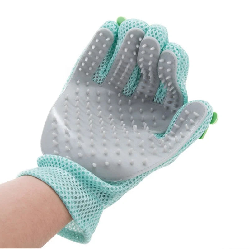 Pet Grooming Glove, Deshedding Brush, Hair Remover, Dog Cat Bath Cleaning Gloves, 1Pc