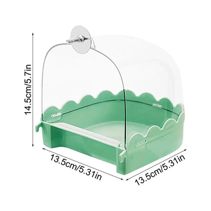 Cockatiel Bird Bath Bird Bath Bowl Multifunction Cleaning Pet Bird Cage Accessories Clear Bathtub For Birds Pet Hanging Feeder