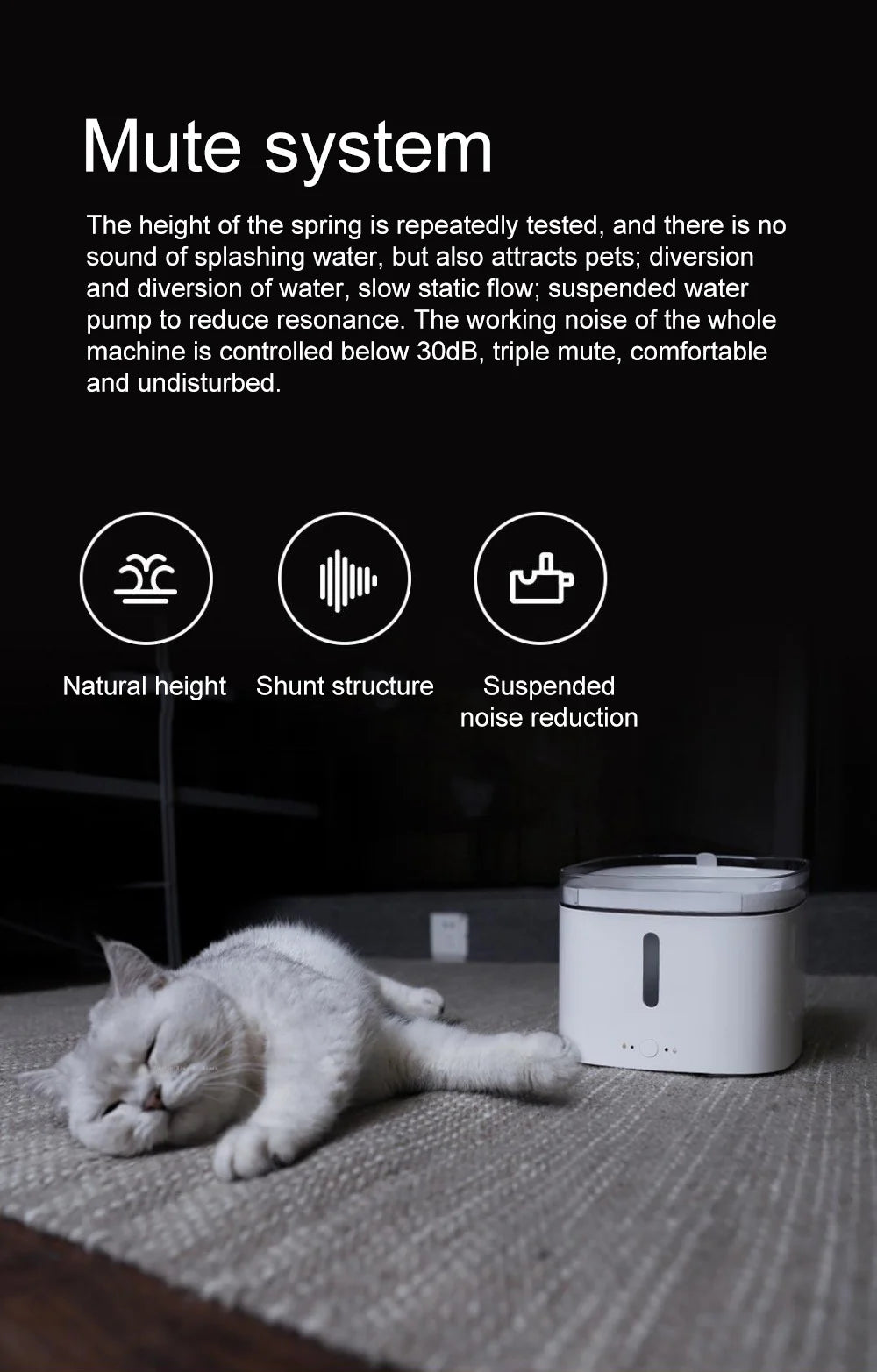 New Youpin Kitten Puppy Pet Water Dispenser Cat Living Water Fountain 2L Electric Fountain Automatic Smart Dog Drinking Bowls