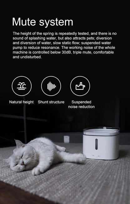 New Youpin Kitten Puppy Pet Water Dispenser Cat Living Water Fountain 2L Electric Fountain Automatic Smart Dog Drinking Bowls