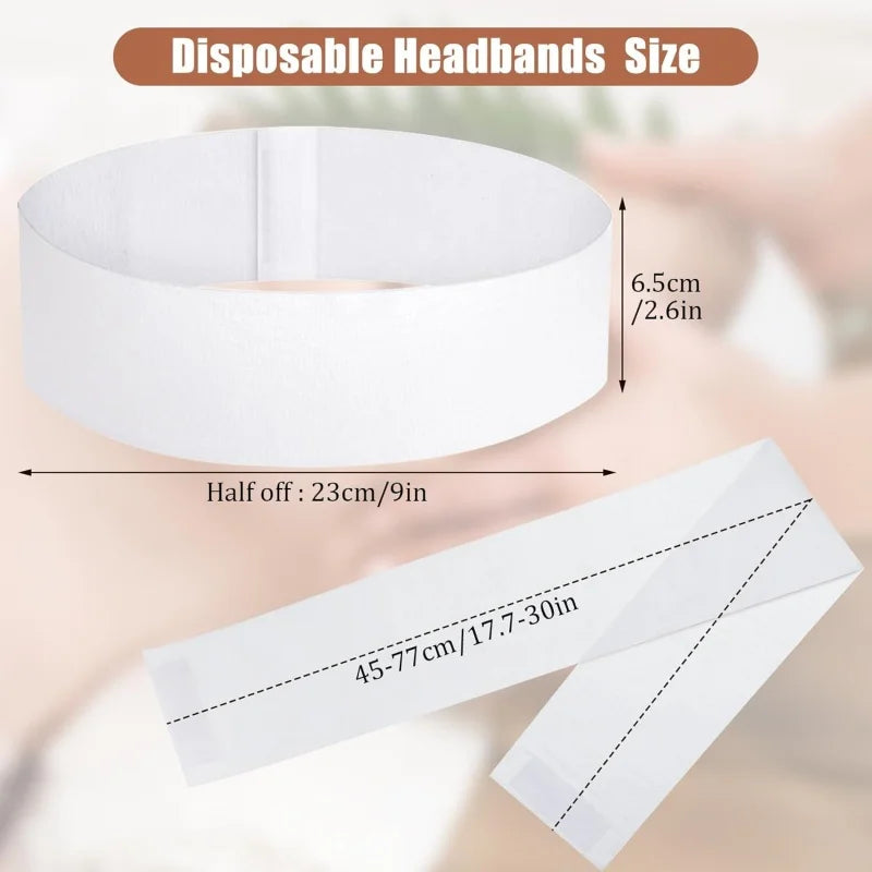 100/50/10pcs Disposable Facial Headbands Spa Stretch Non Woven Facial Hair Band Skin Care for Women Makeup Esthetician Supplies