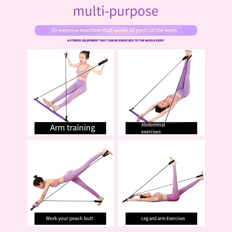 Pilates Bar Multifunctional Fitness Bar Female Pilates Equipment Home Training Hip Tension Rope Wholesale