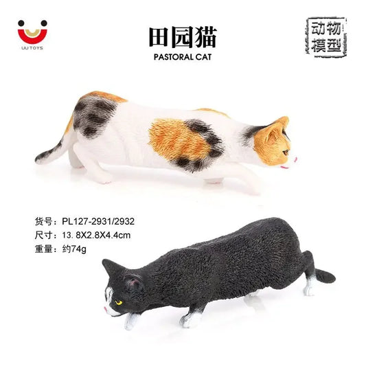 Children's cognitive simulation cat model Chinese pastoral ornament three-color flower cat cute pet animal toy