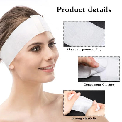 100/50/10pcs Disposable Facial Headbands Spa Stretch Non Woven Facial Hair Band Skin Care for Women Makeup Esthetician Supplies