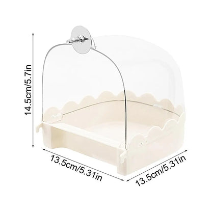 Cockatiel Bird Bath Bird Bath Bowl Multifunction Cleaning Pet Bird Cage Accessories Clear Bathtub For Birds Pet Hanging Feeder