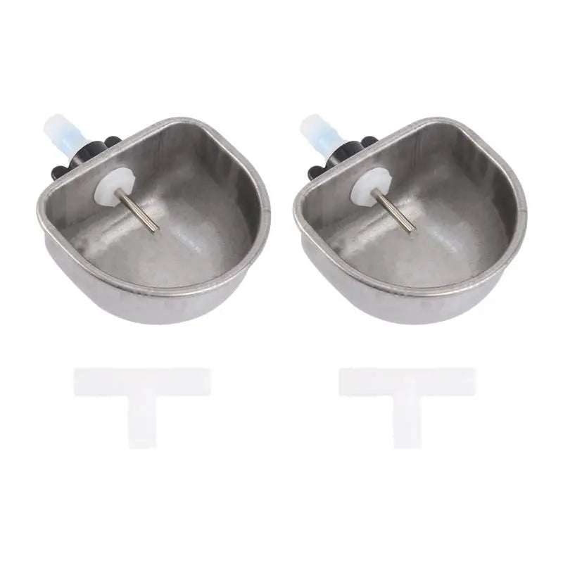 2Sets Rabbit Water Fountain Hamster Bunny Rabbit Cage Hanging Water Bowl Pet Cage Water Feeder Stainless Steel Feeding Bowls