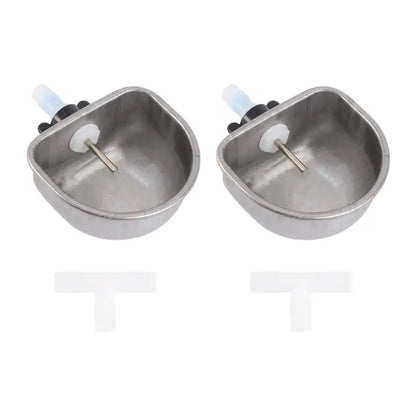 2Sets Rabbit Water Fountain Hamster Bunny Rabbit Cage Hanging Water Bowl Pet Cage Water Feeder Stainless Steel Feeding Bowls