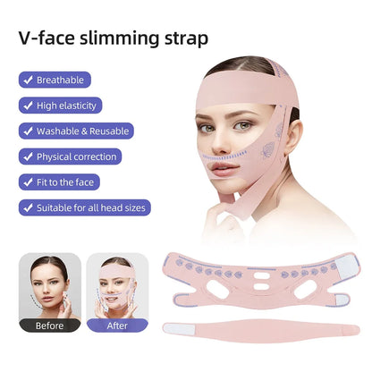 Reusable Face Slimming Bandage V Line Face Shaper Women Chin Cheek Lift Up Belt Facial Massage Strap Face Skin Care Beauty Tools