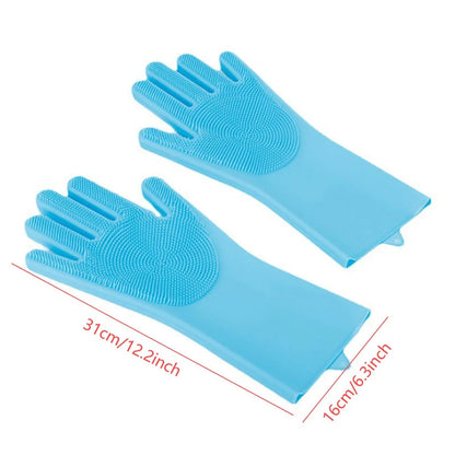 Pet Grooming Bathing Gloves Dog Cat Bathing Shampoo Scrubber Magic Massaging Cleaning Cleanner Sponge Silicon Hair Removal Glove