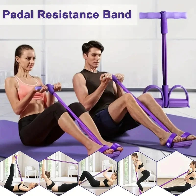 Multifunction Tension Rope Resistance Band Elastic Pedal Puller Leg Stretching Slimming Training Portable Fitness Equipment