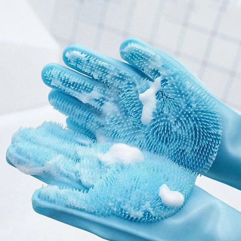 Pet Grooming Bathing Gloves Dog Cat Bathing Shampoo Scrubber Magic Massaging Cleaning Cleanner Sponge Silicon Hair Removal Glove