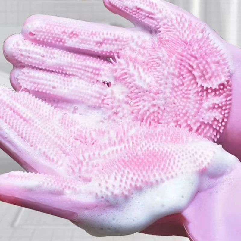 Pet Grooming Bathing Gloves Dog Cat Bathing Shampoo Scrubber Magic Massaging Cleaning Cleanner Sponge Silicon Hair Removal Glove