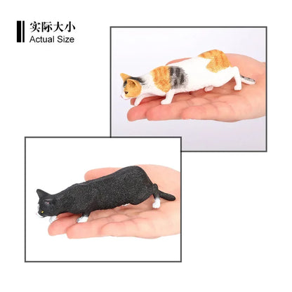 Children's cognitive simulation cat model Chinese pastoral ornament three-color flower cat cute pet animal toy