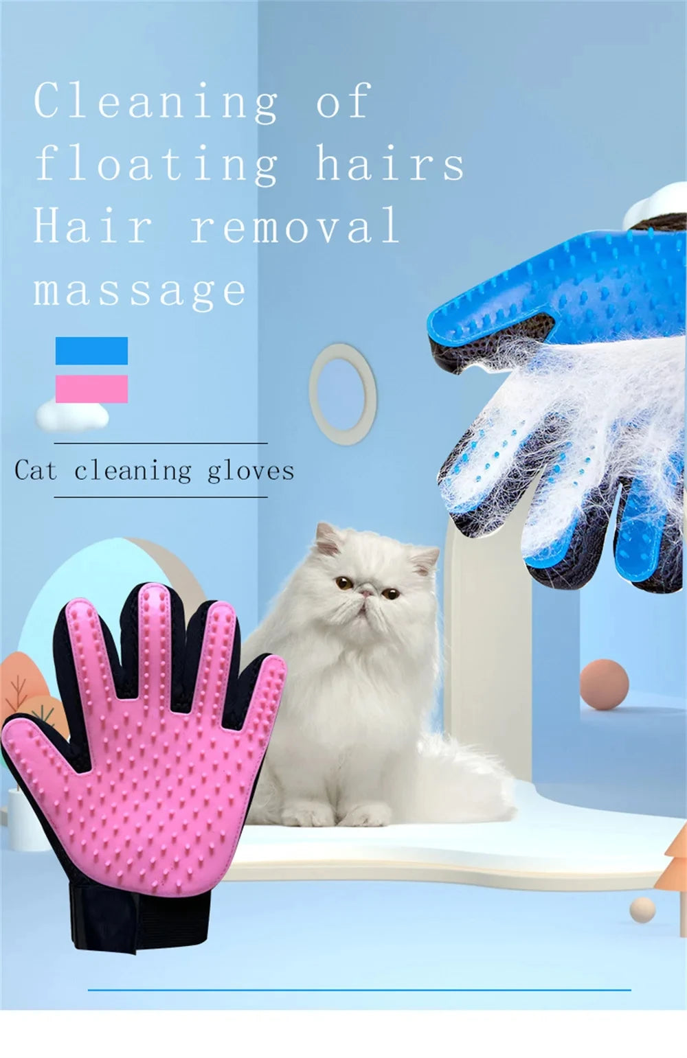1pc Pet Cat and Dog Grooming Cleaning Brush Gloves, Depilatory Gloves, Animal Bathing, Dog Comb Effective Removal Back Massage