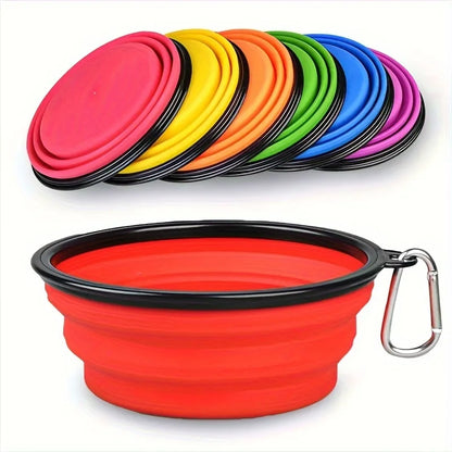 1pcs Pet Folding Bowl Outdoor Drinking Bowl Portable Cat and Dog Food Utensils Outdoor Travel Supplies Good Items