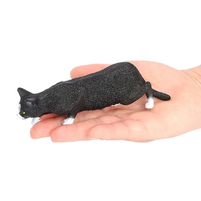 Children's cognitive simulation cat model Chinese pastoral ornament three-color flower cat cute pet animal toy