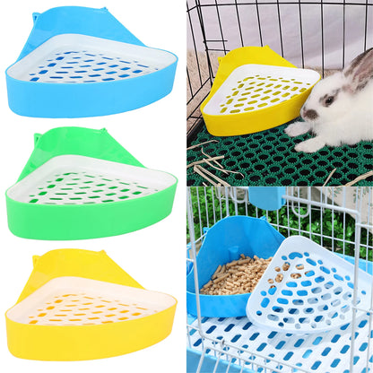Bunny Litter Box Pet Toilet Triangle Potty Trainer Corner Litter Bedding Box For Rabbit Bunny Guinea Pig Ferrets Chinchilla