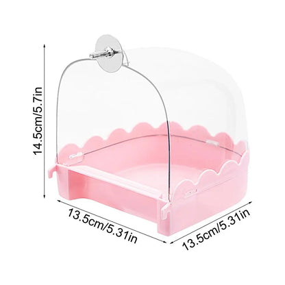 Cockatiel Bird Bath Bird Bath Bowl Multifunction Cleaning Pet Bird Cage Accessories Clear Bathtub For Birds Pet Hanging Feeder